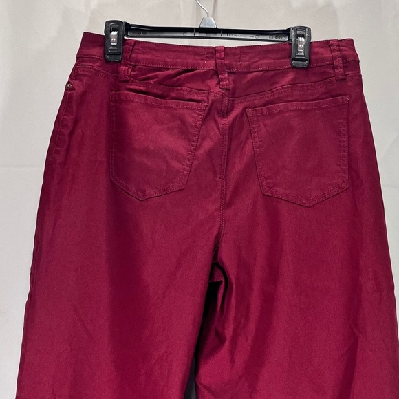 Wide Leg Chino Pant Burgundy Womens Size XL Skater - Picture 4 of 9